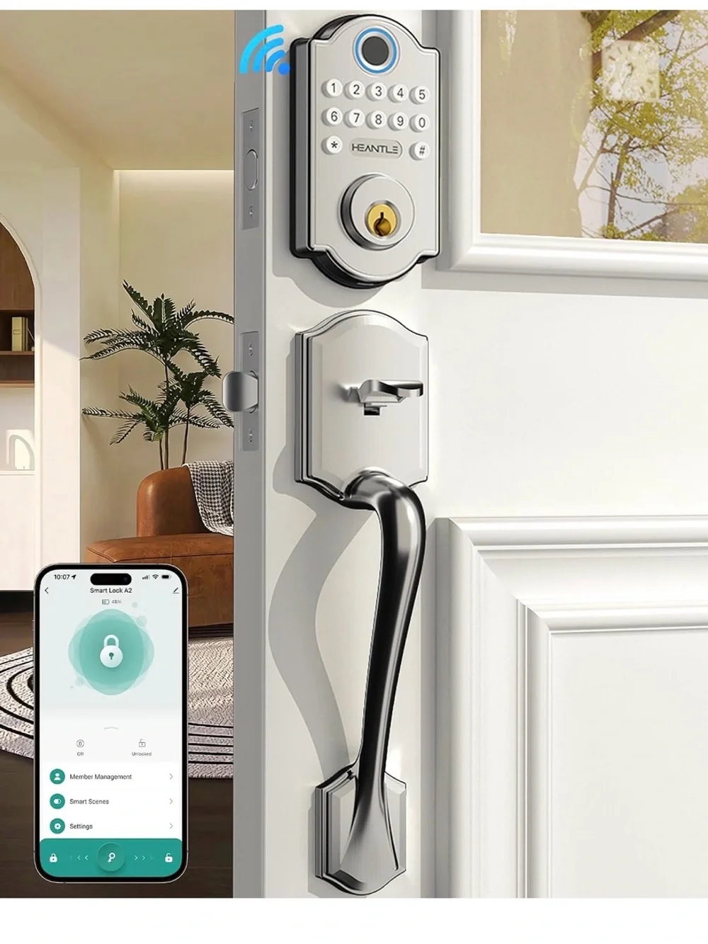 Smart Door Lock Wifi Fingerprint Remote Control For Home With App Access